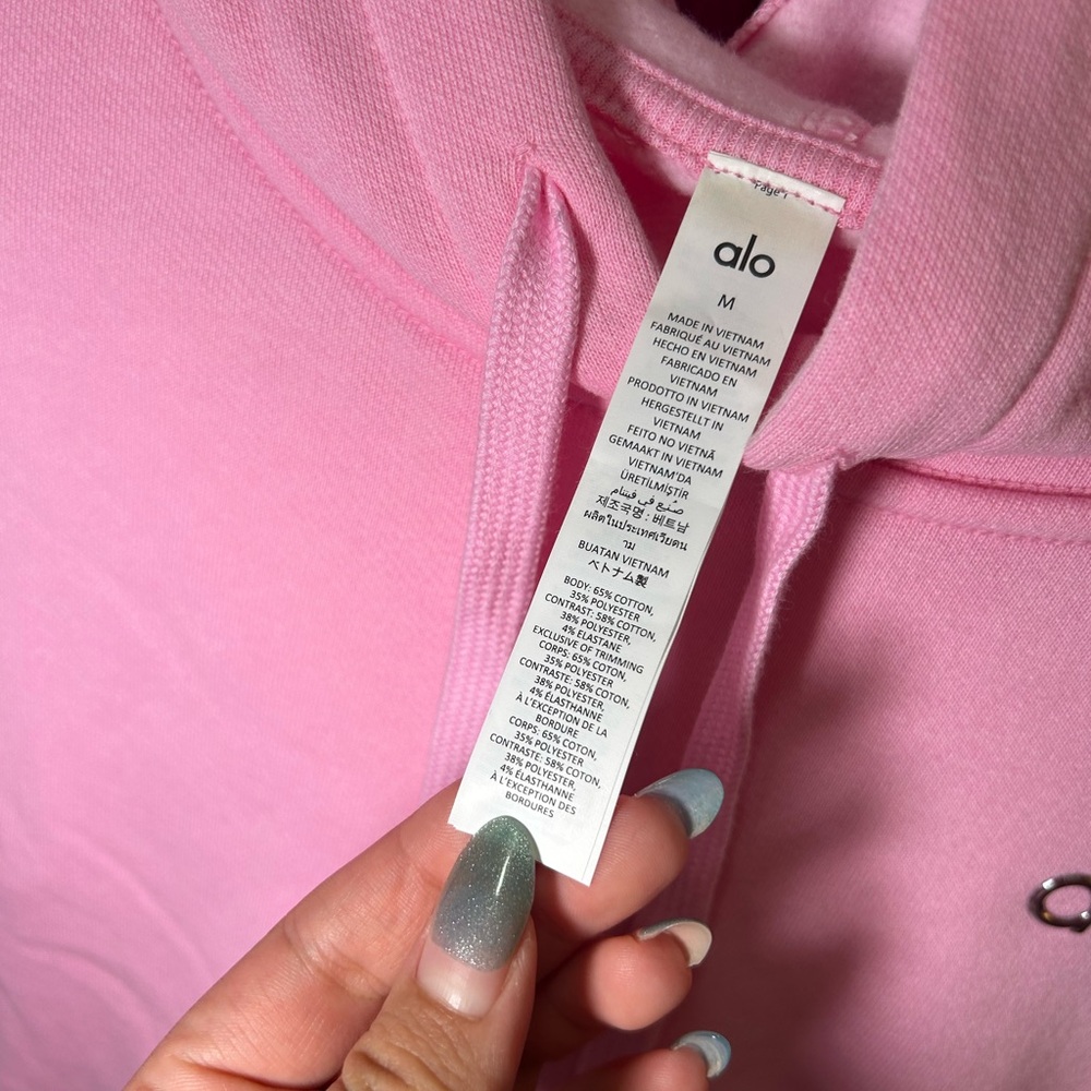 ALO Yoga Pink Cowl Neck Pullover Hoodie - Picture 3 of 4